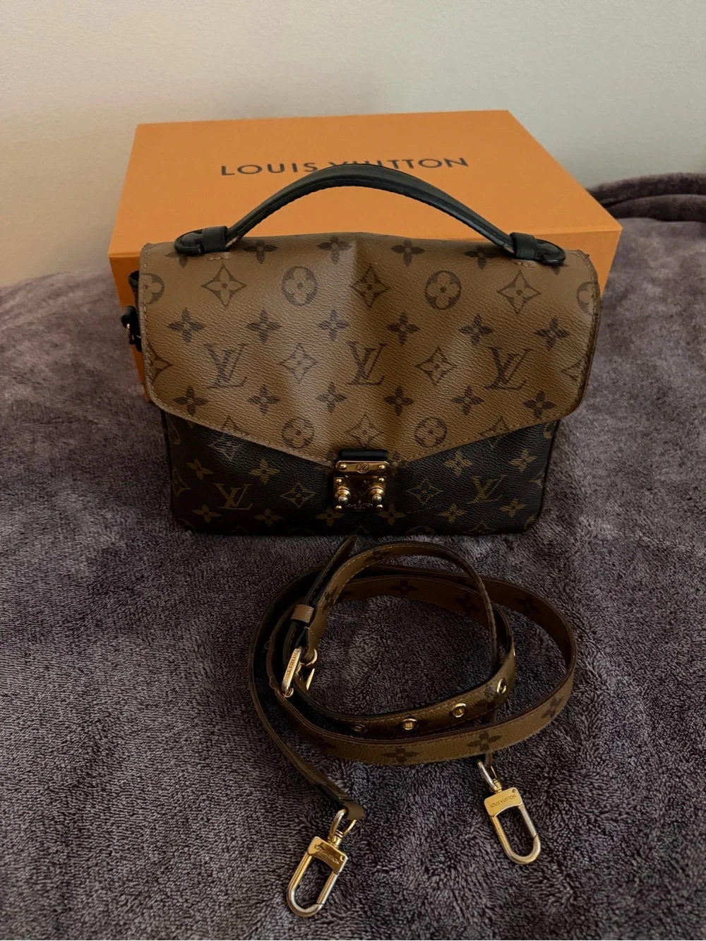 Louis Vuitton Two-Tone Monogram Crossbody with Top Handle